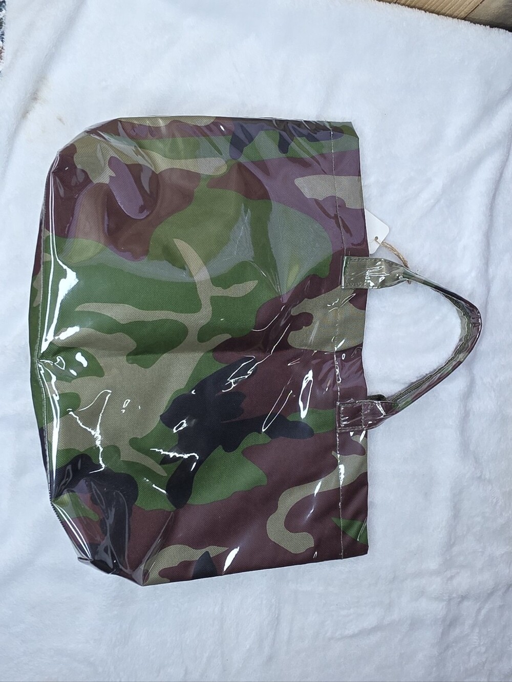 Camo Glossy Camouflage Tote Bag in Green and Brown - Picture 2 of 5